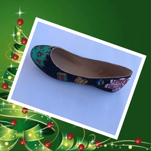Kitty Paws Shoes Shoes - Women Custom Christmas w/Gift Boxes Glitter Flats